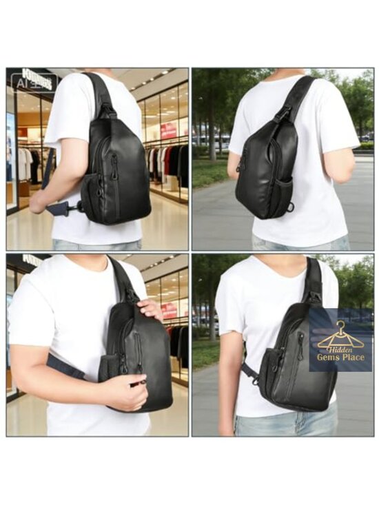 Tactical CCW Sling Bag - Premium Vegan Leather Crossbody with Anti-Theft Zipper main image 4